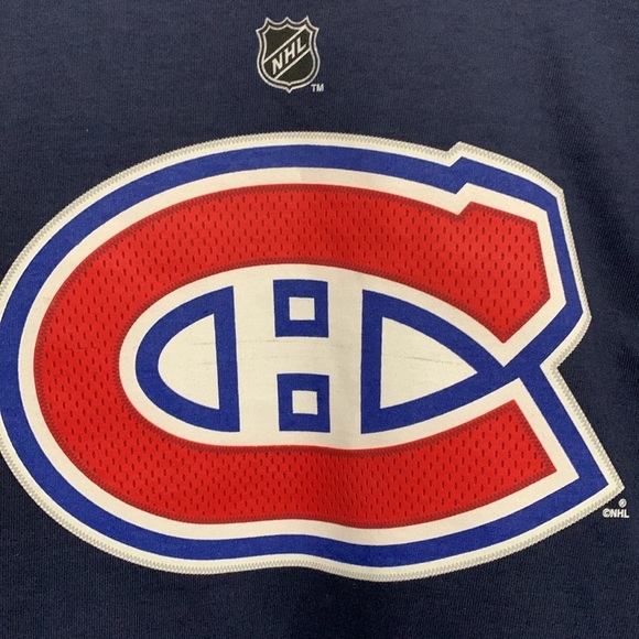 BNWT NHL Montreal Canadian Navy #17 Georges LARAQUE Blue Graphic T-Shirt size L - Picture 4 of 4